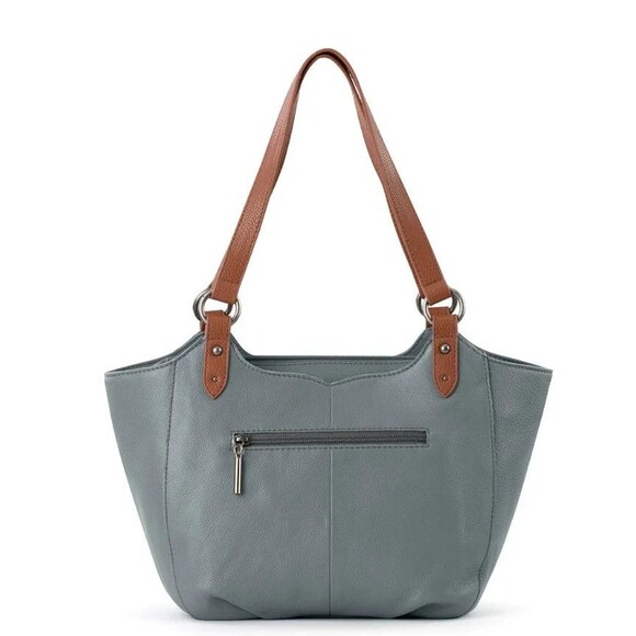 NWT The Sak Bolinas Leather Satchel in Dusty Blue $239 MSRP Everyday Tote - Picture 3 of 9
